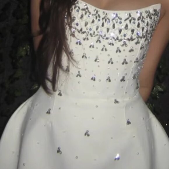 NWT Embellished Crystal Pearl Bridal Mini Dress - Picture 2 of 6